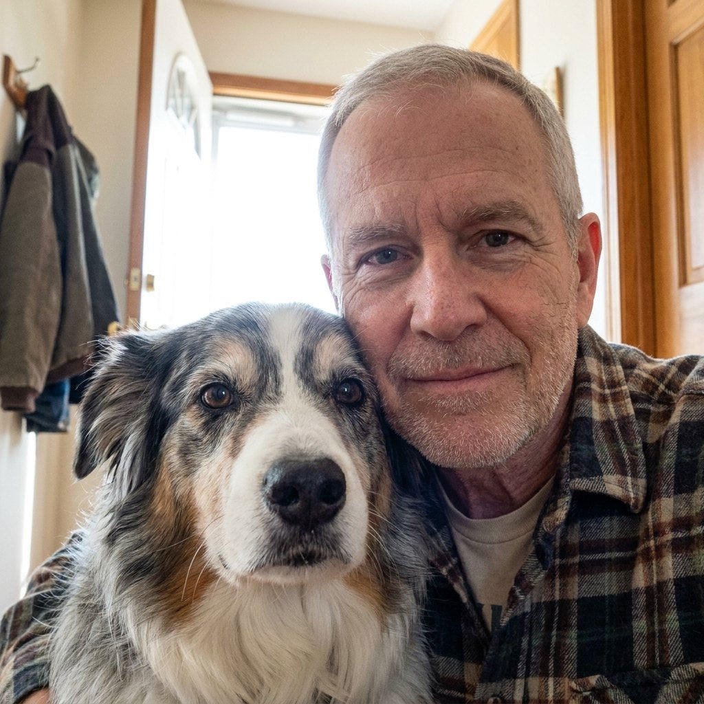 Owner with a senior dog (illustrative photo)