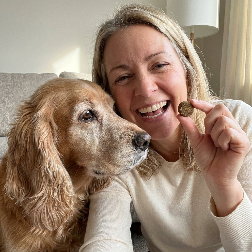 Owner with a senior dog (illustrative photo)