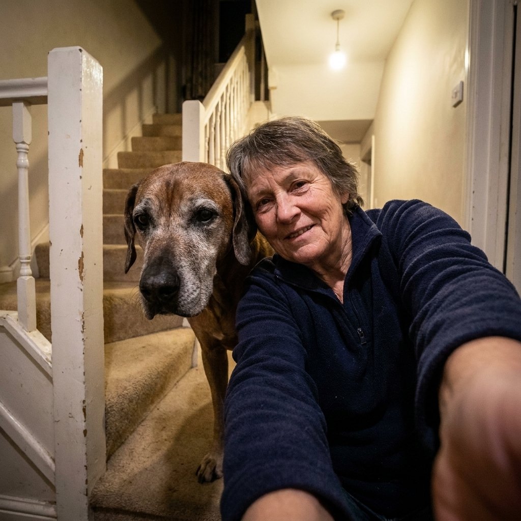 Owner with a senior dog (illustrative photo)