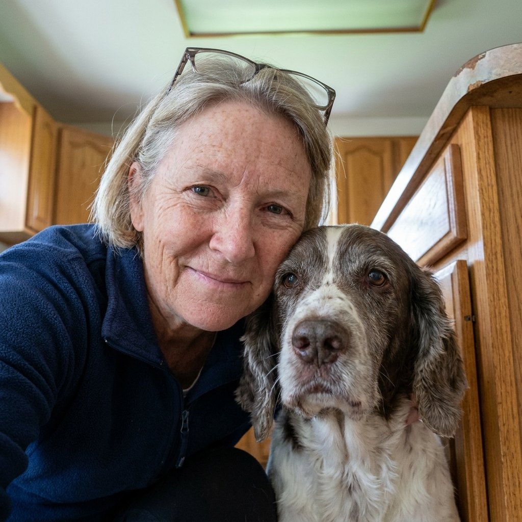 Owner with a senior dog (illustrative photo)